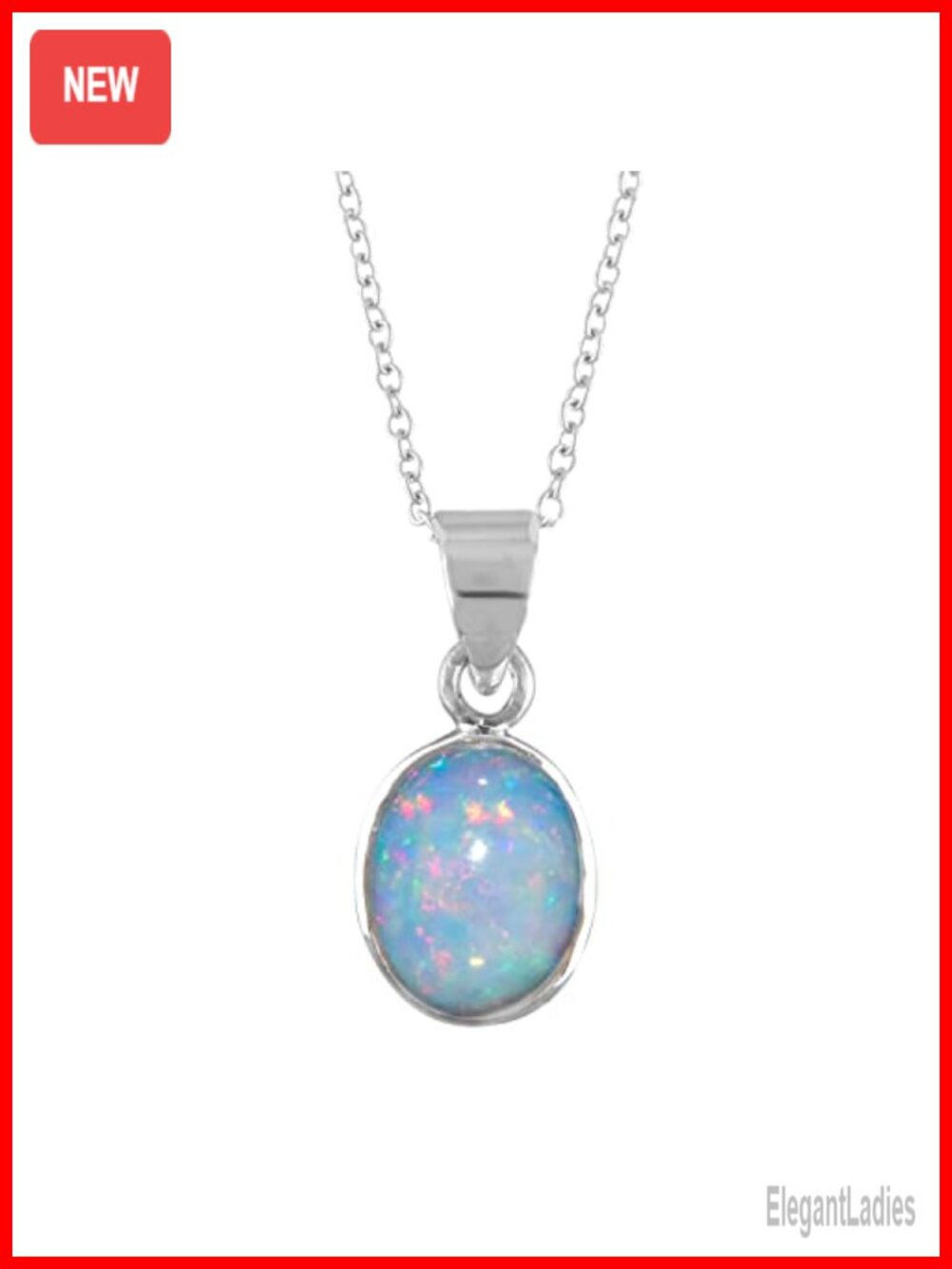 Genuine Ethiopian Fire Opal Pendant Necklace 925 Sterling Silver Adjustable 18